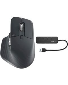 Logitech MX Master 3 Advanced Wireless Mouse and Knox 4-Port USB Hub Bundle (2 Items)