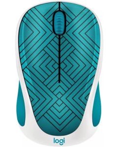 Logitech M317c (Collection) Wireless Optical Mouse-Color: Teal Maze